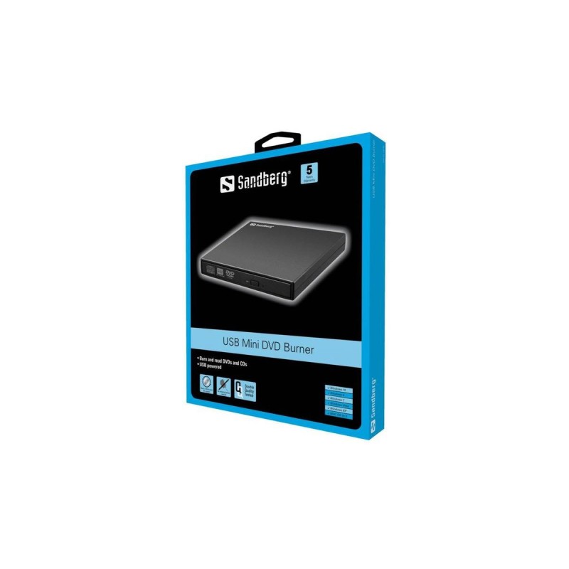 Sandberg USB Mini DVD Burner DVD-brænder Ekstern